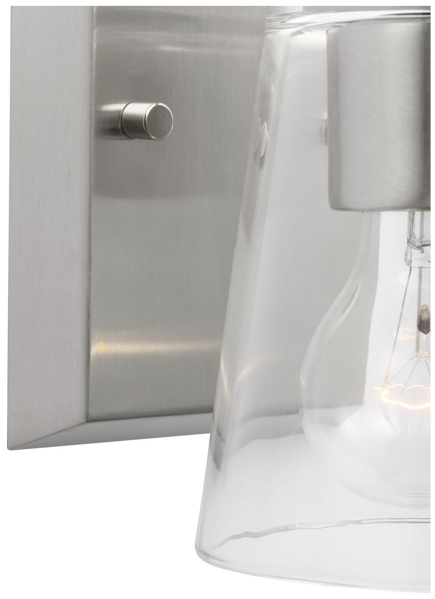 Vertex Collection One-Light Clear Glass Contemporary Bath Light