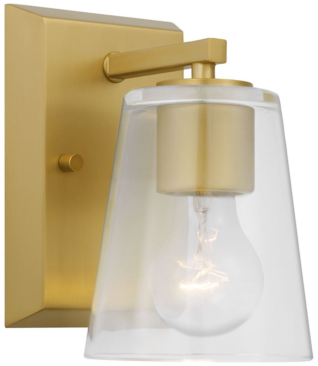 Image 3 Vertex Collection One-Light Clear Glass Contemporary Bath Light more views