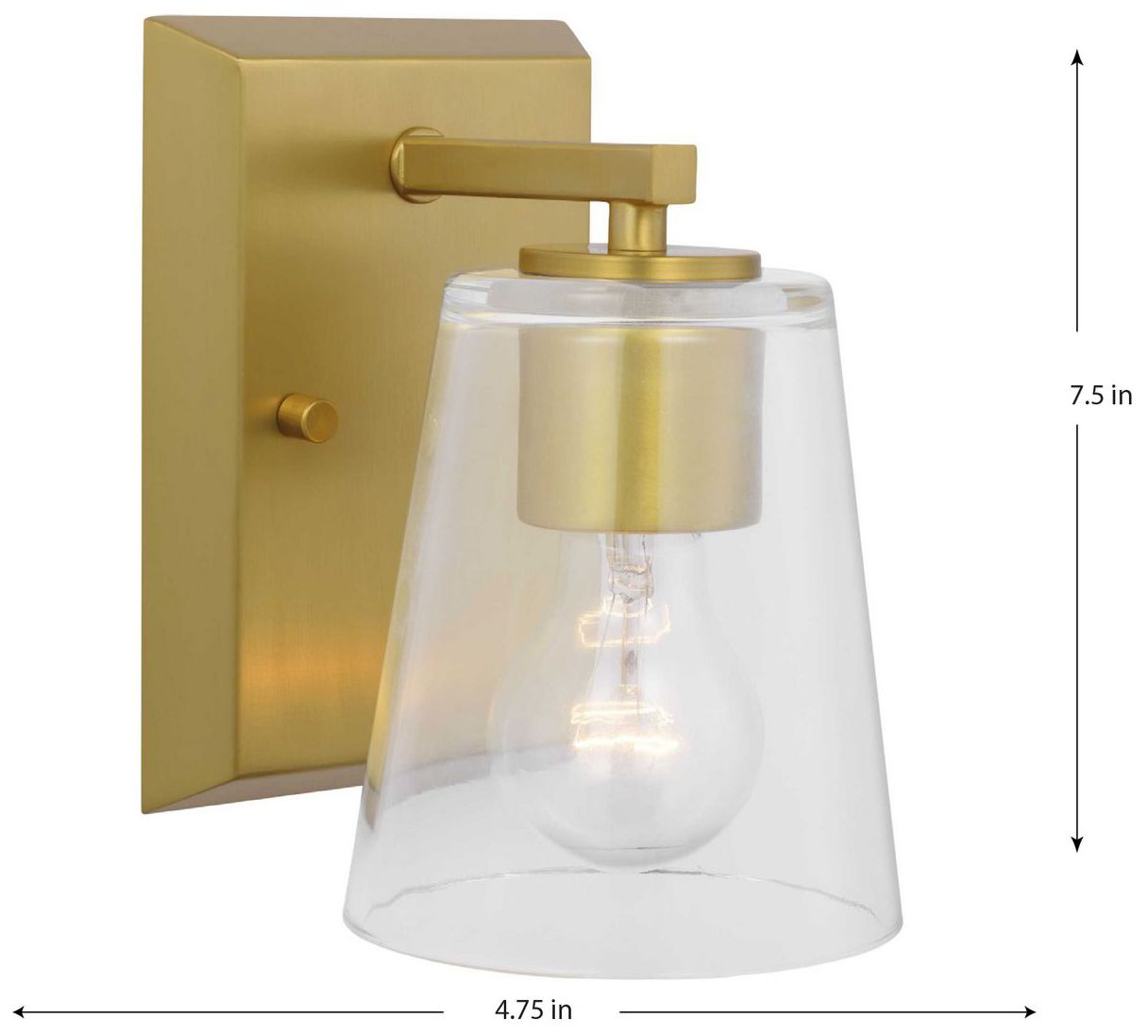 Image 4 Vertex Collection One-Light Clear Glass Contemporary Bath Light more views