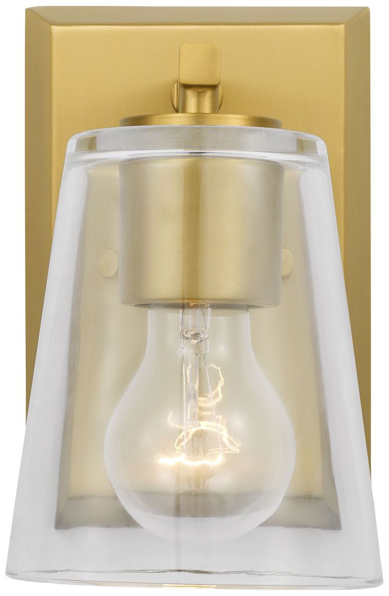 Image 5 Vertex Collection One-Light Clear Glass Contemporary Bath Light more views