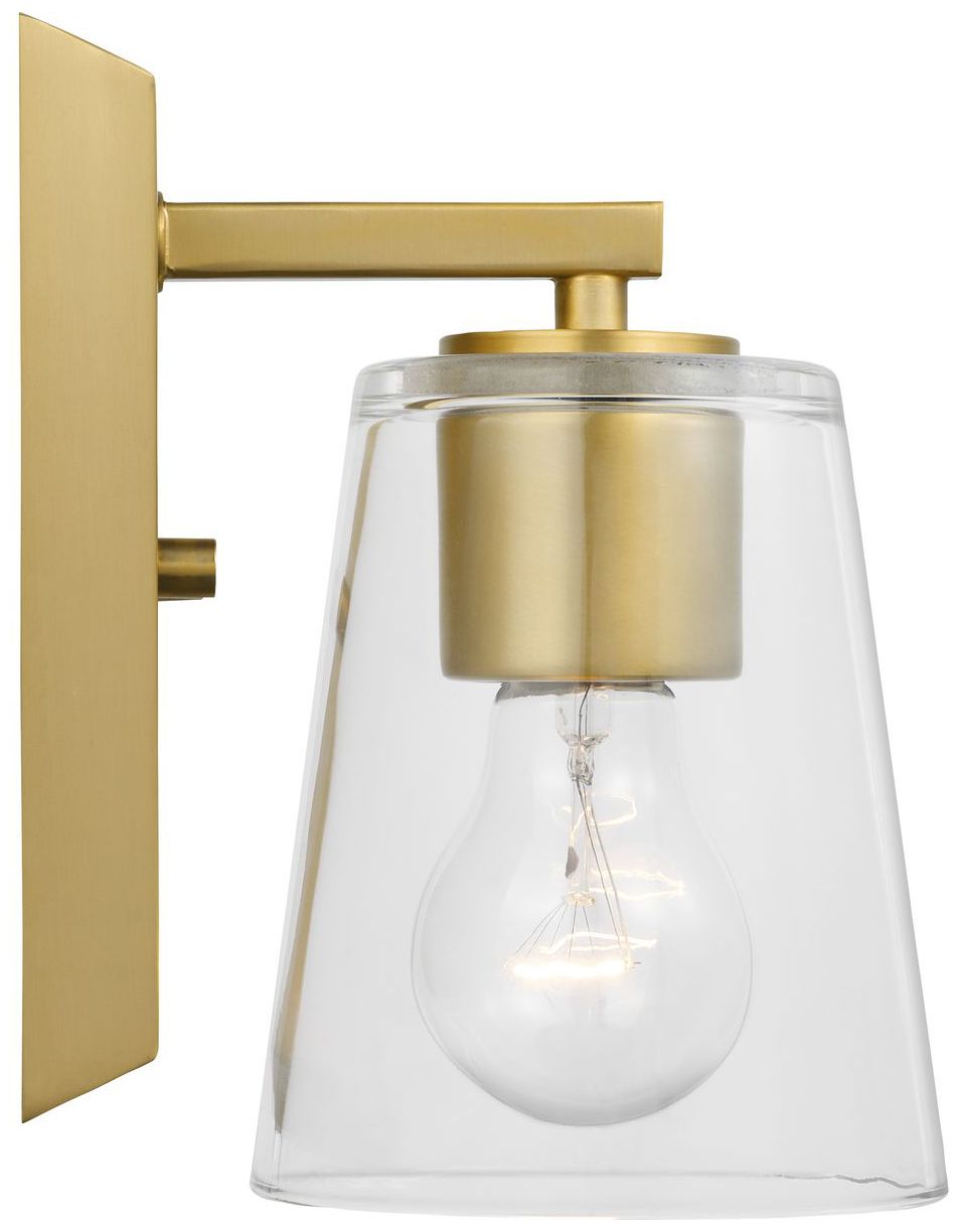 Vertex Collection One-Light Clear Glass Contemporary Bath Light