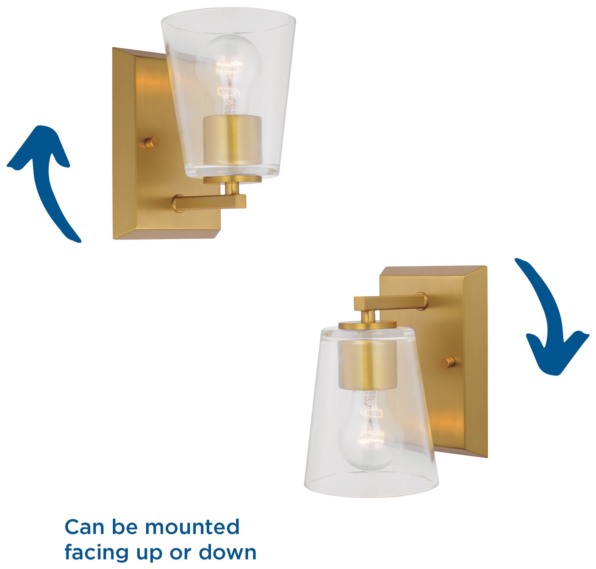 Vertex Collection One-Light Clear Glass Contemporary Bath Light