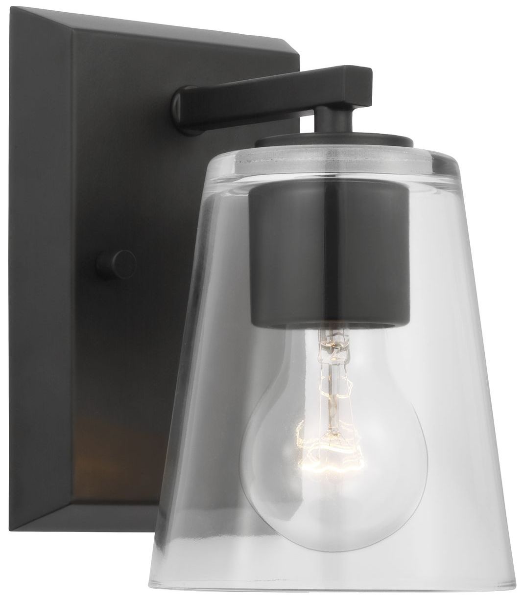 Image 3 Vertex Collection One-Light Clear Glass Contemporary Bath Light more views