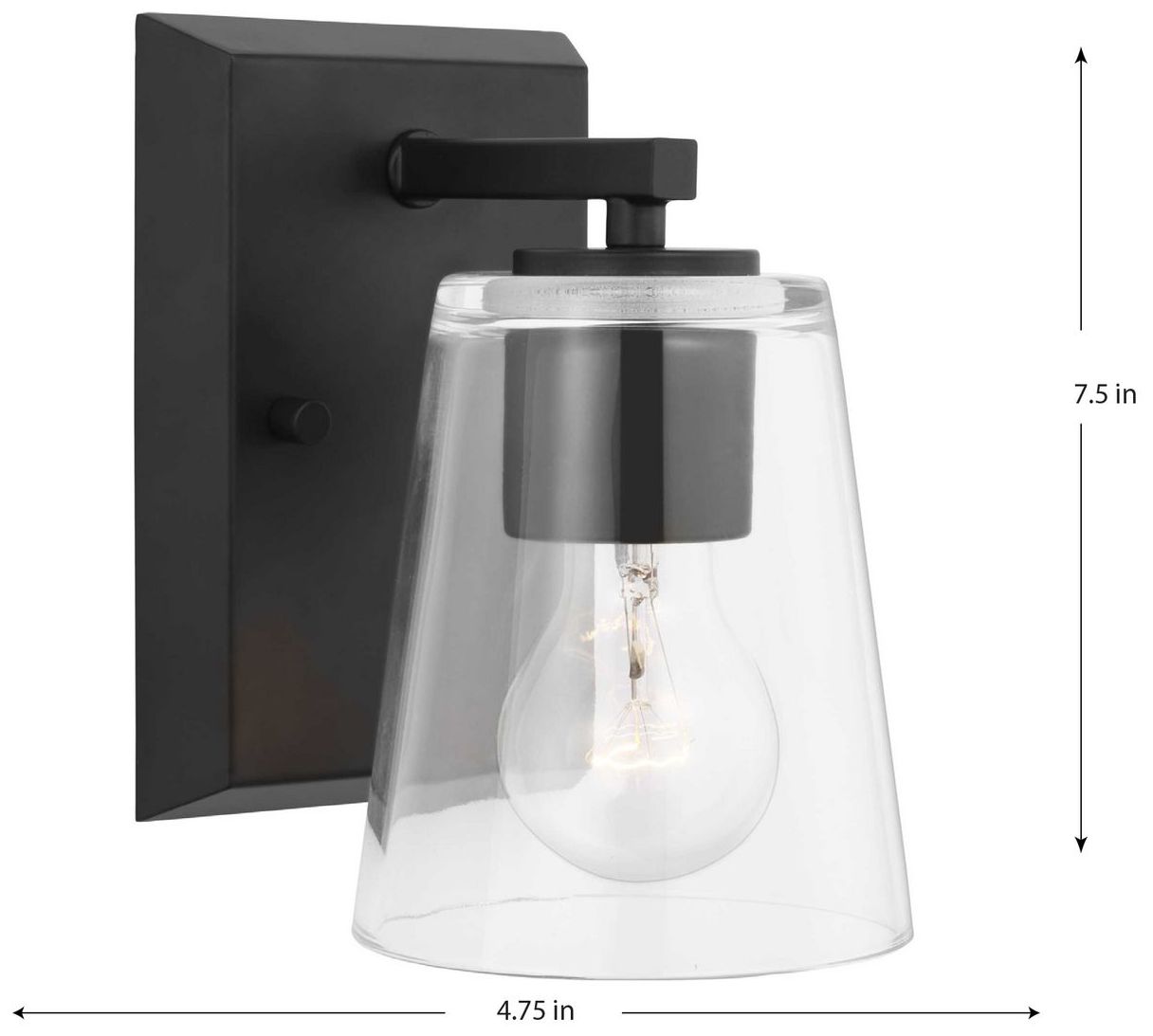 Image 4 Vertex Collection One-Light Clear Glass Contemporary Bath Light more views