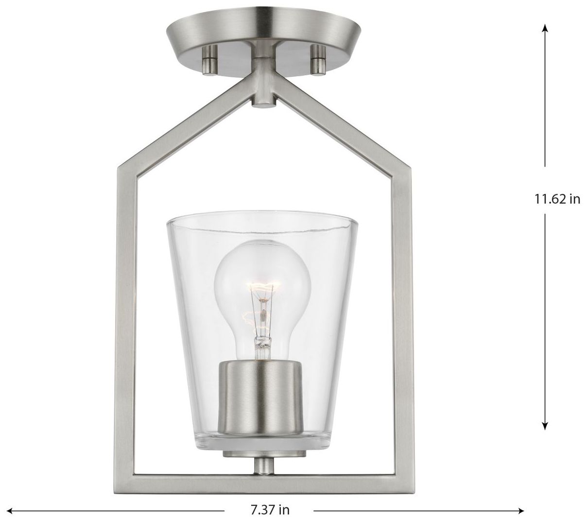 Image 4 Vertex Collection One-Light Clear Glass Semi-Flush Mount more views