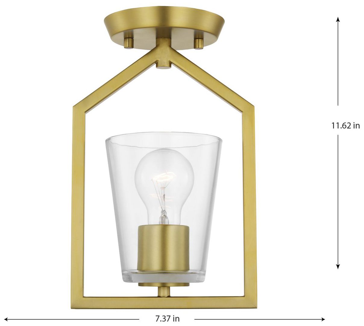 Image 4 Vertex Collection One-Light Clear Glass Semi-Flush Mount more views