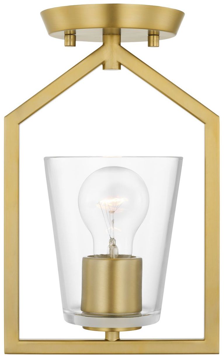 Image 5 Vertex Collection One-Light Clear Glass Semi-Flush Mount more views