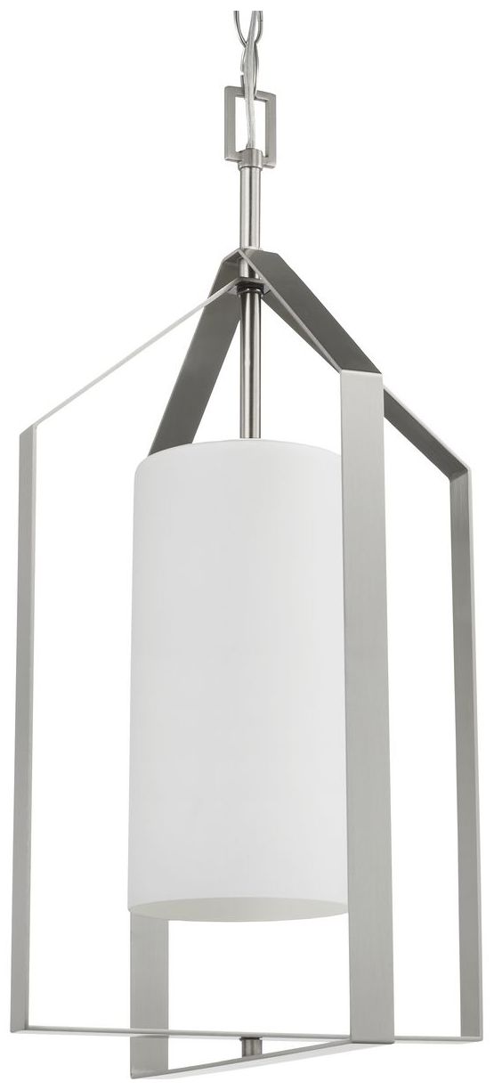 Vertex Collection One-Light Etched White Foyer Light
