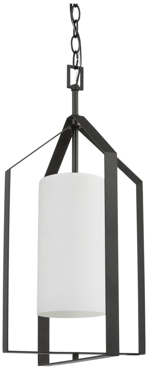 Vertex Collection One-Light Etched White Foyer Light