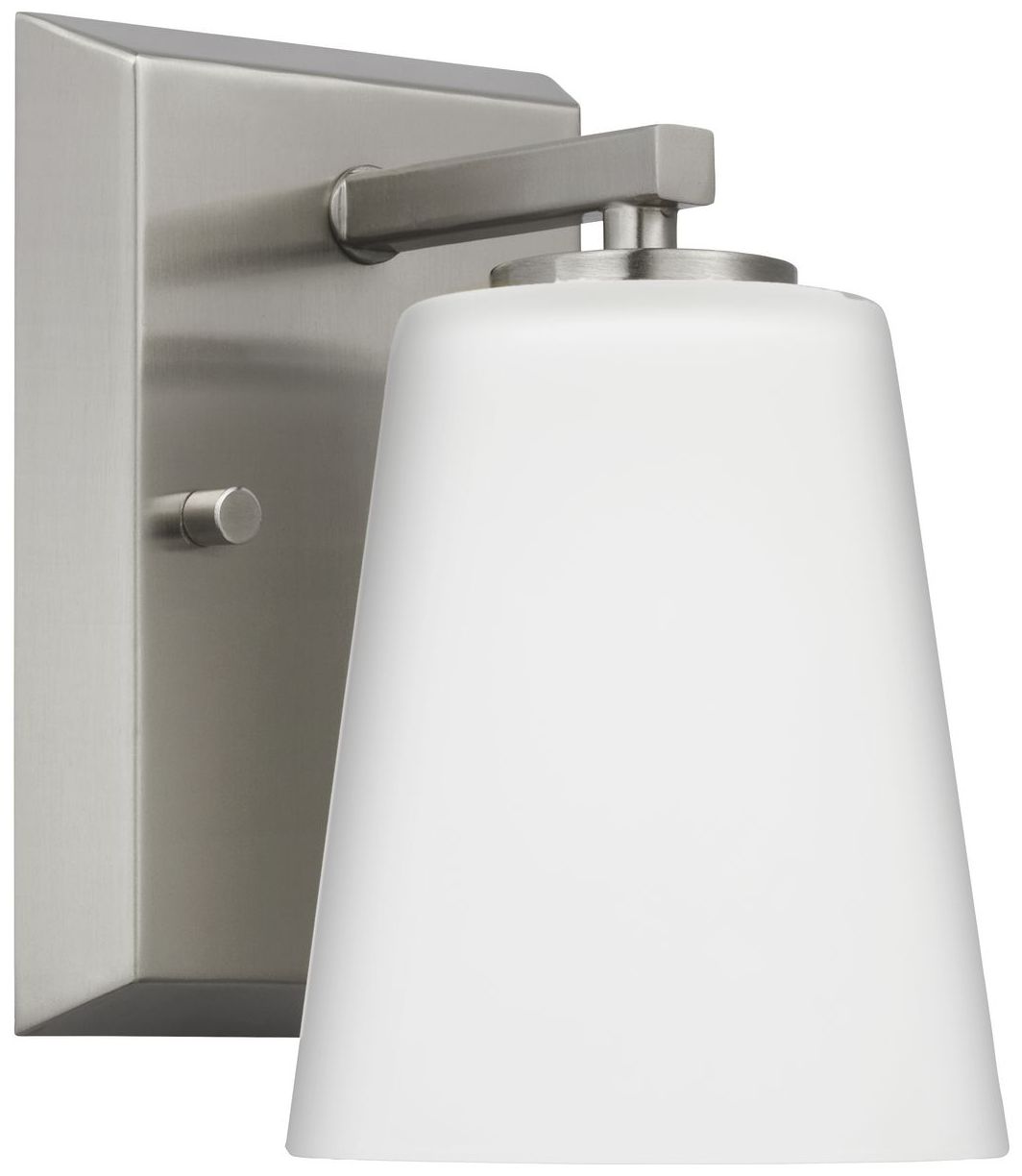 Image 3 Vertex Collection One-Light Etched White Glass Contemporary Bath Light more views