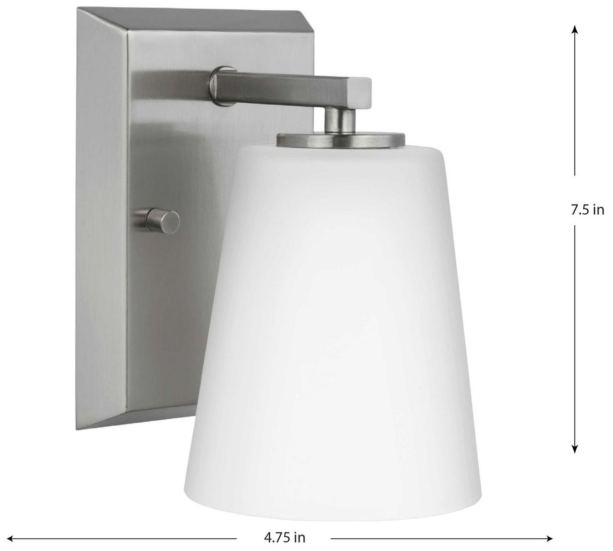 Image 4 Vertex Collection One-Light Etched White Glass Contemporary Bath Light more views