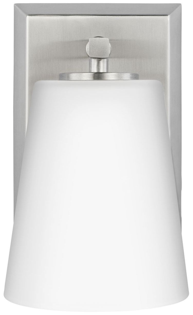Image 5 Vertex Collection One-Light Etched White Glass Contemporary Bath Light more views