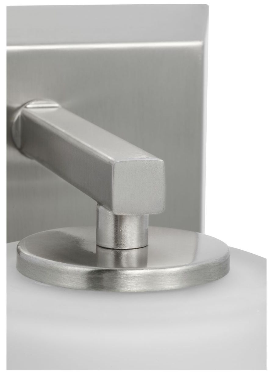 Image 6 Vertex Collection One-Light Etched White Glass Contemporary Bath Light more views
