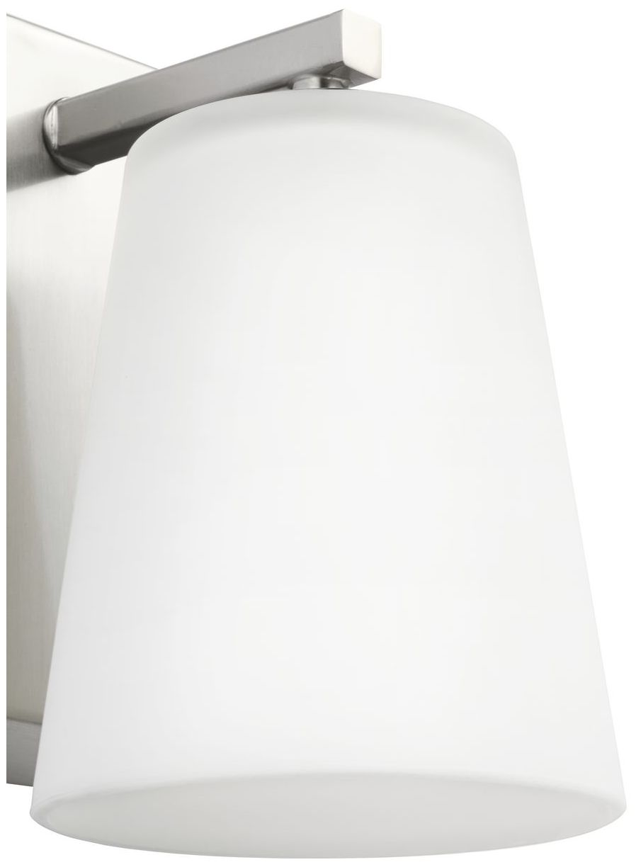 Vertex Collection One-Light Etched White Glass Contemporary Bath Light