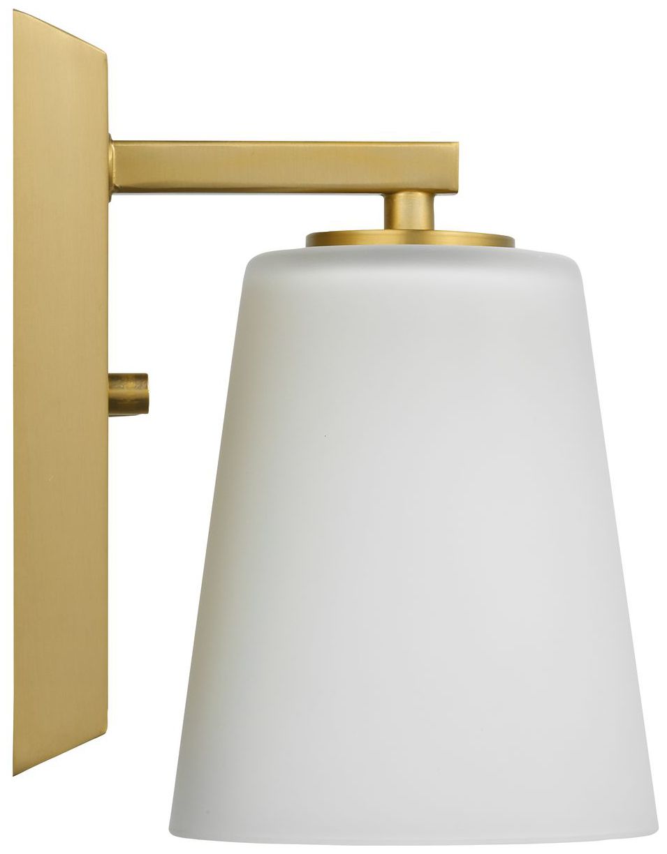 Vertex Collection One-Light Etched White Glass Contemporary Bath Light