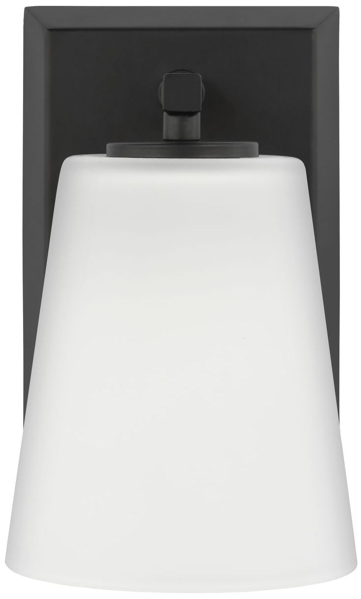 Image 6 Vertex Collection One-Light Etched White Glass Contemporary Bath Light more views