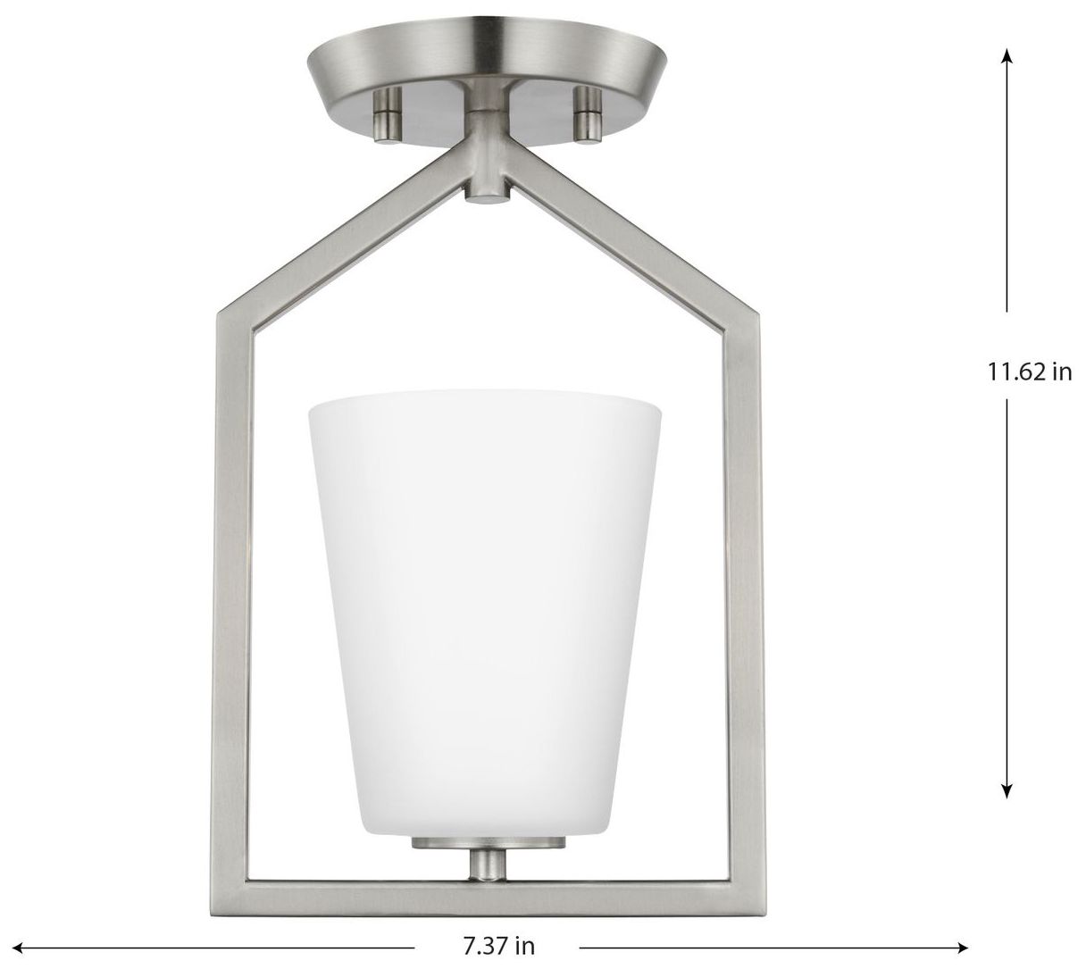 Image 4 Vertex Collection One-Light Etched White Semi-Flush Mount more views