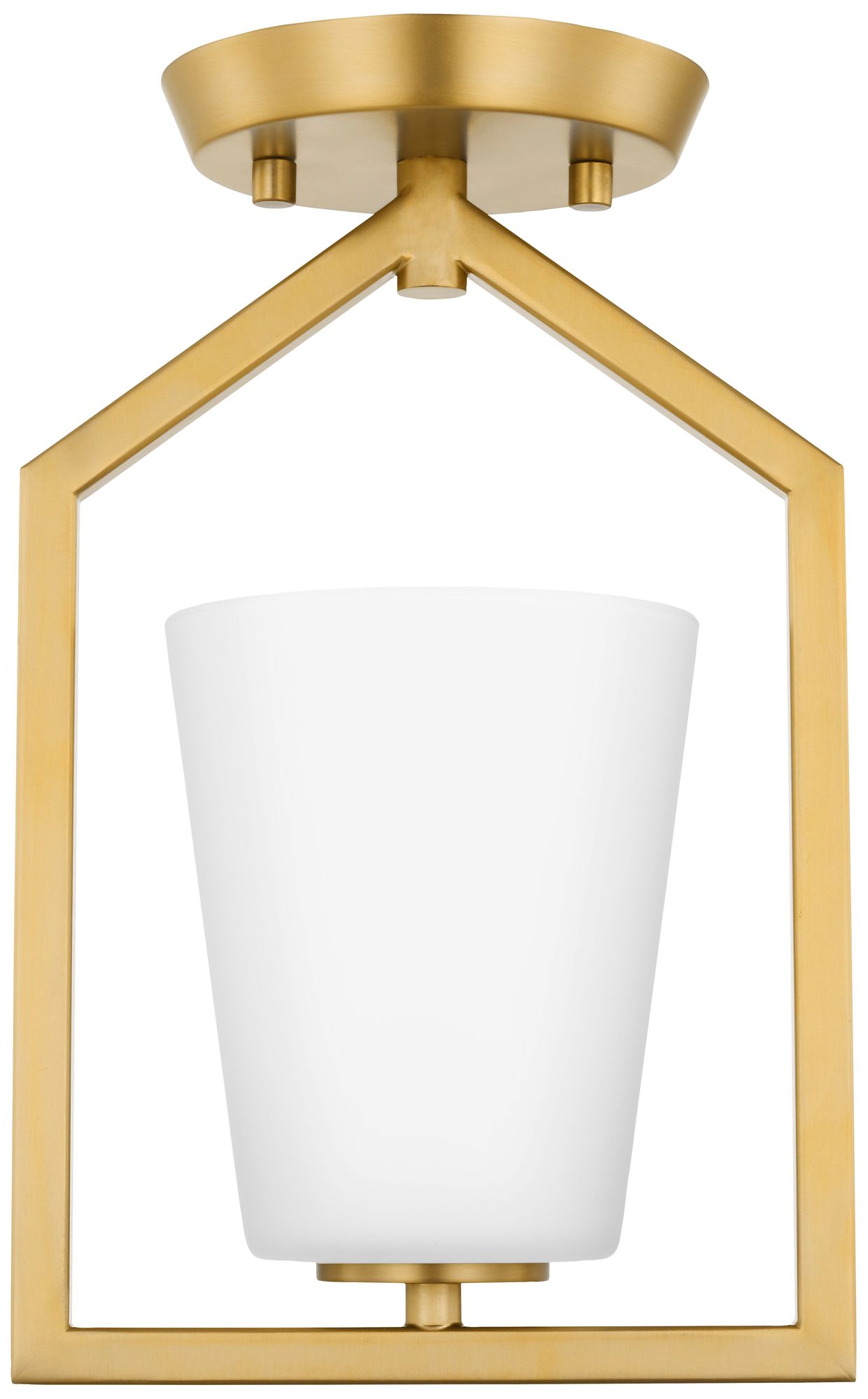Vertex Collection One-Light Etched White Semi-Flush Mount