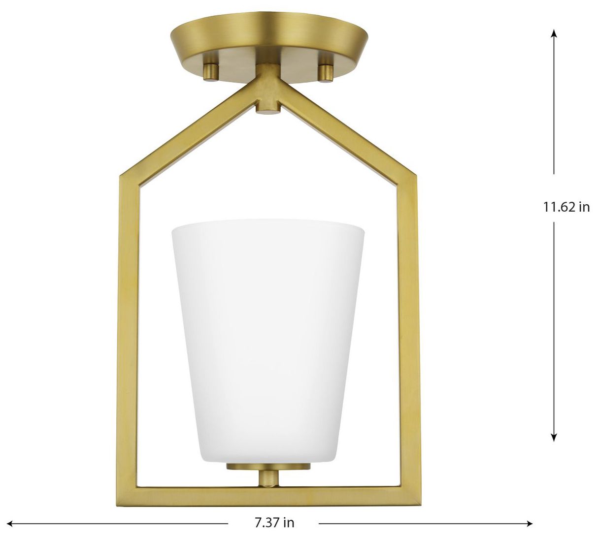 Image 4 Vertex Collection One-Light Etched White Semi-Flush Mount more views