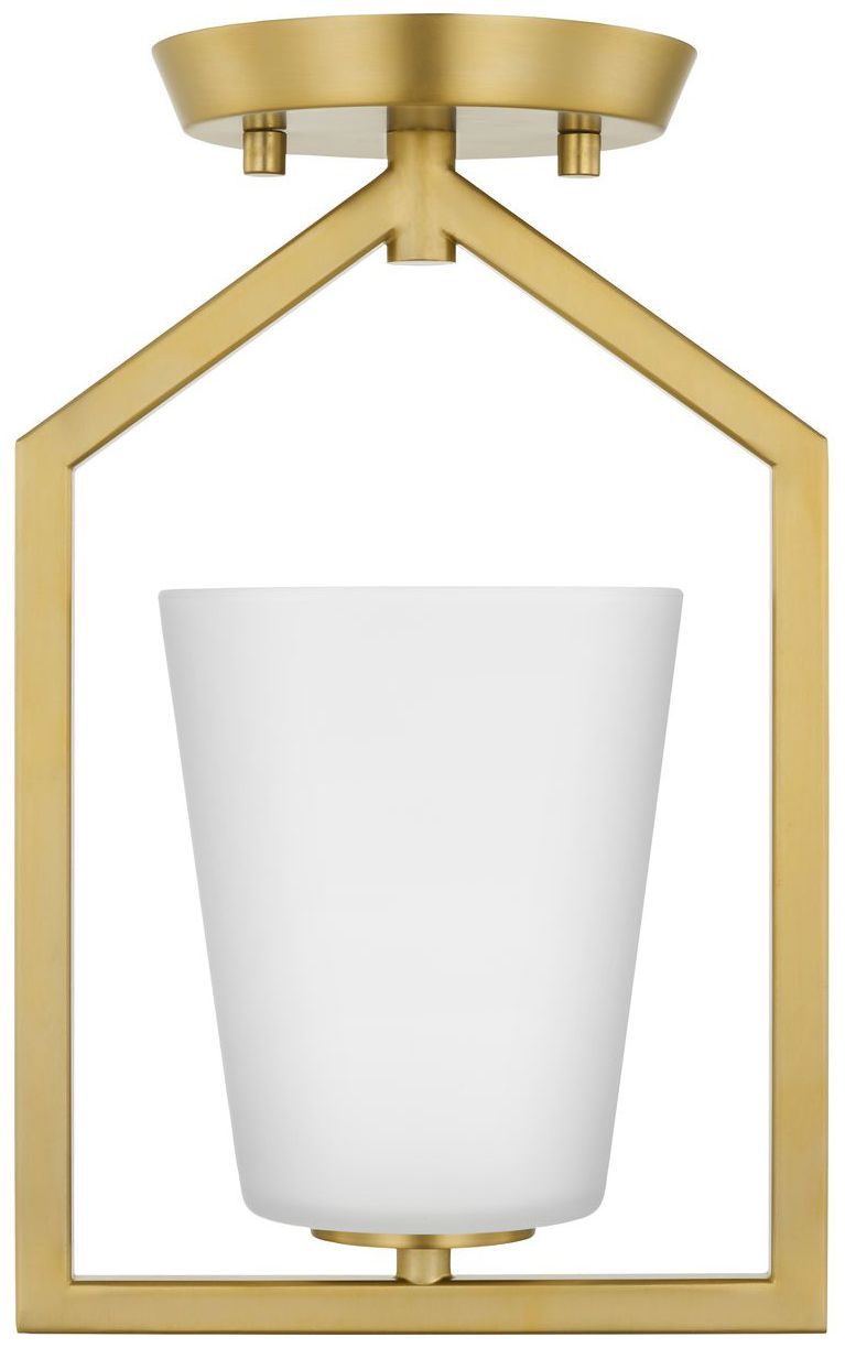 Image 5 Vertex Collection One-Light Etched White Semi-Flush Mount more views