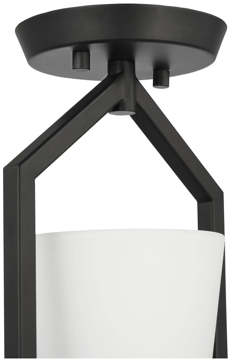 Image 7 Vertex Collection One-Light Etched White Semi-Flush Mount more views