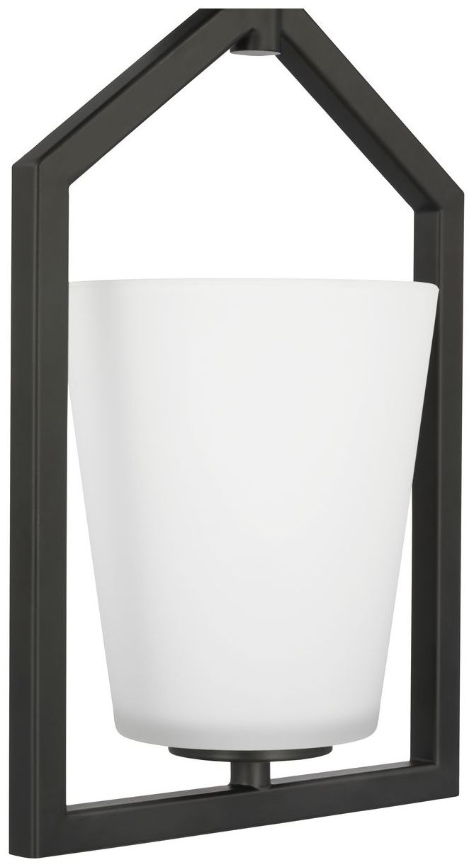 Vertex Collection One-Light Etched White Semi-Flush Mount