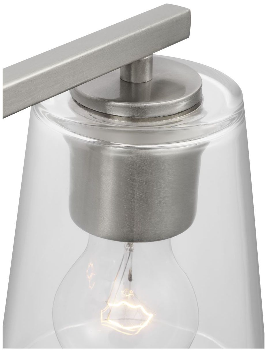 Vertex Collection Three-Light Clear Glass Contemporary Bath Light