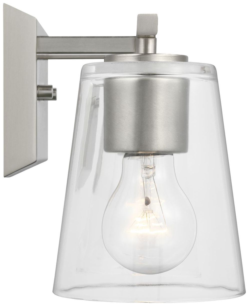 Vertex Collection Three-Light Clear Glass Contemporary Bath Light