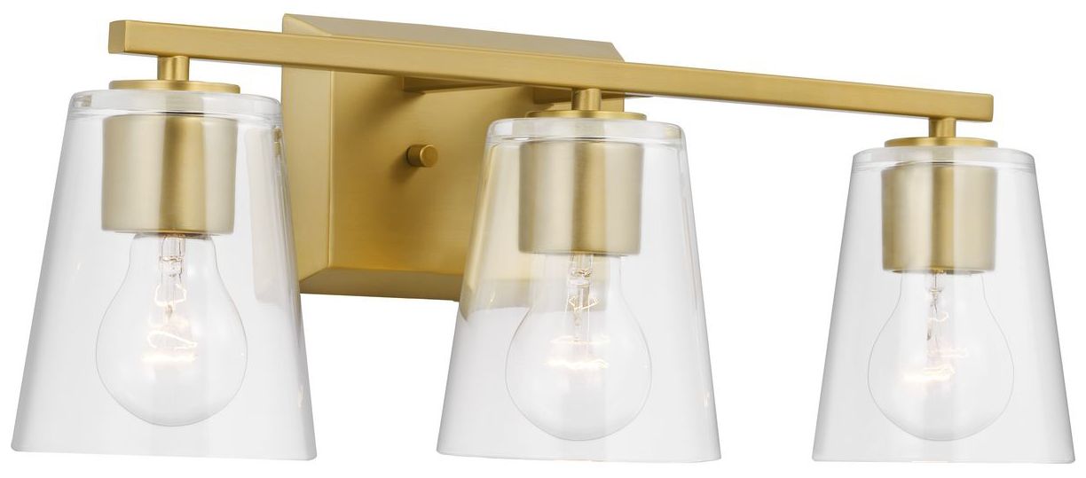 Image 3 Vertex Collection Three-Light Clear Glass Contemporary Bath Light more views