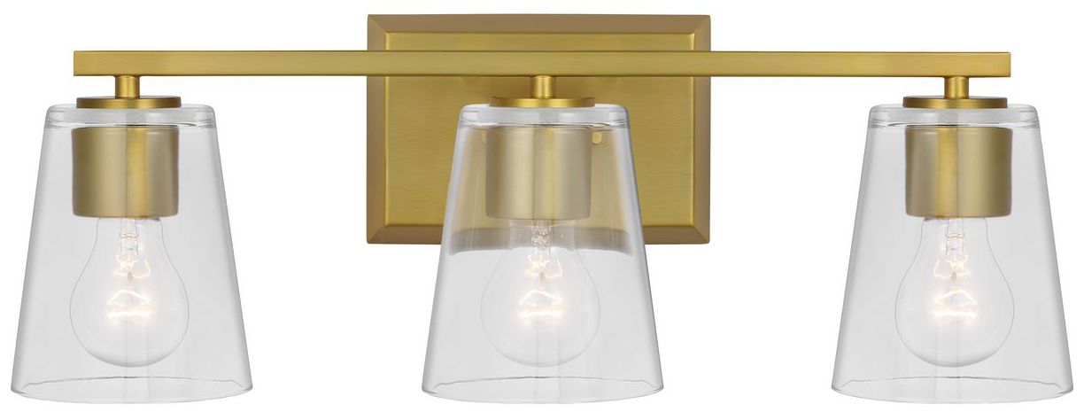 Image 5 Vertex Collection Three-Light Clear Glass Contemporary Bath Light more views