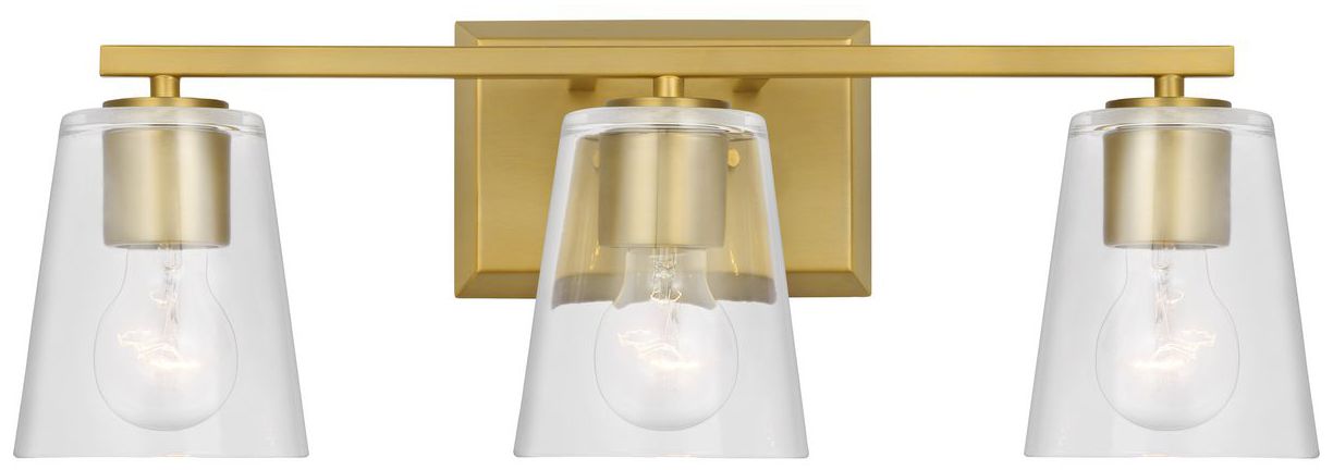 Image 6 Vertex Collection Three-Light Clear Glass Contemporary Bath Light more views