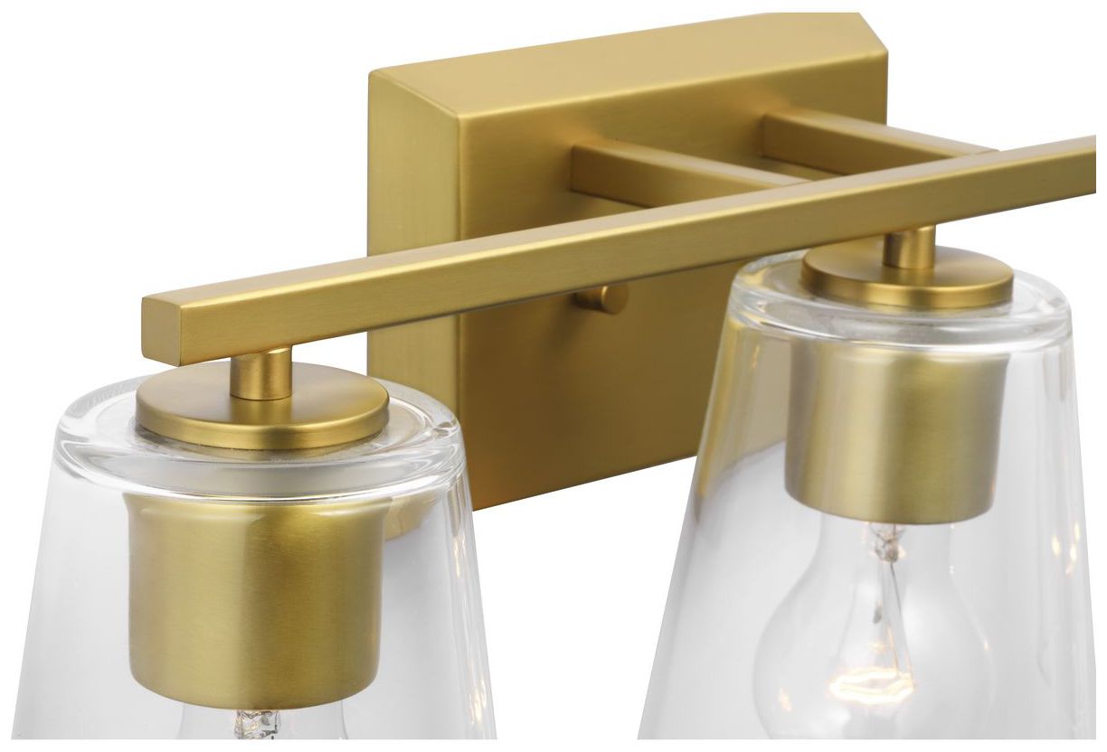 Image 7 Vertex Collection Three-Light Clear Glass Contemporary Bath Light more views