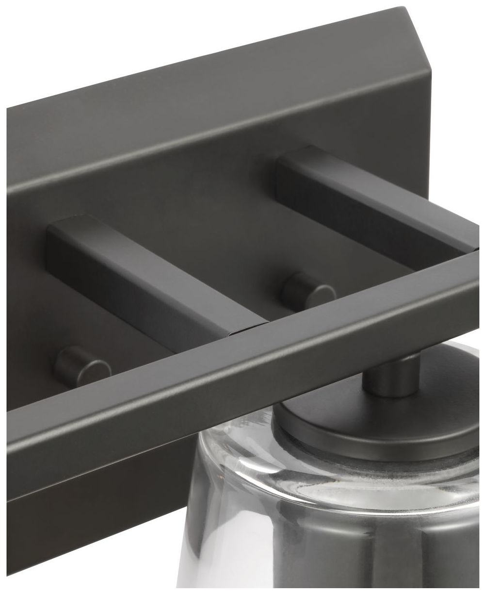 Image 6 Vertex Collection Three-Light Clear Glass Contemporary Bath Light more views