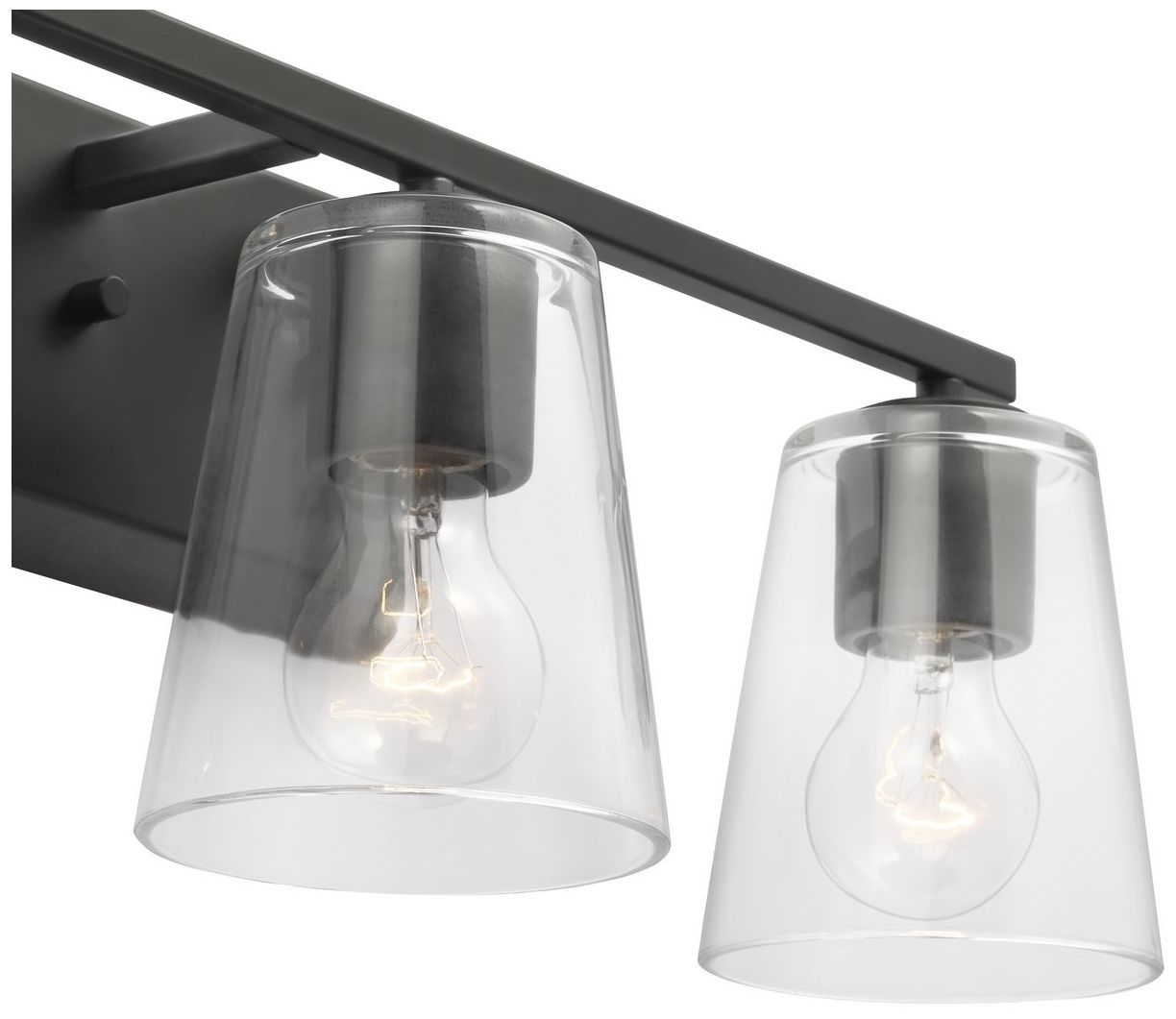 Image 7 Vertex Collection Three-Light Clear Glass Contemporary Bath Light more views