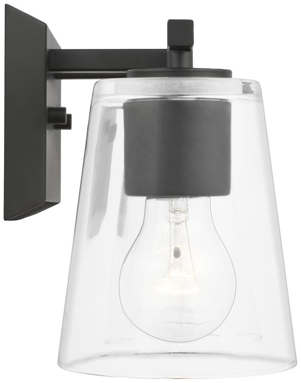 Vertex Collection Three-Light Clear Glass Contemporary Bath Light