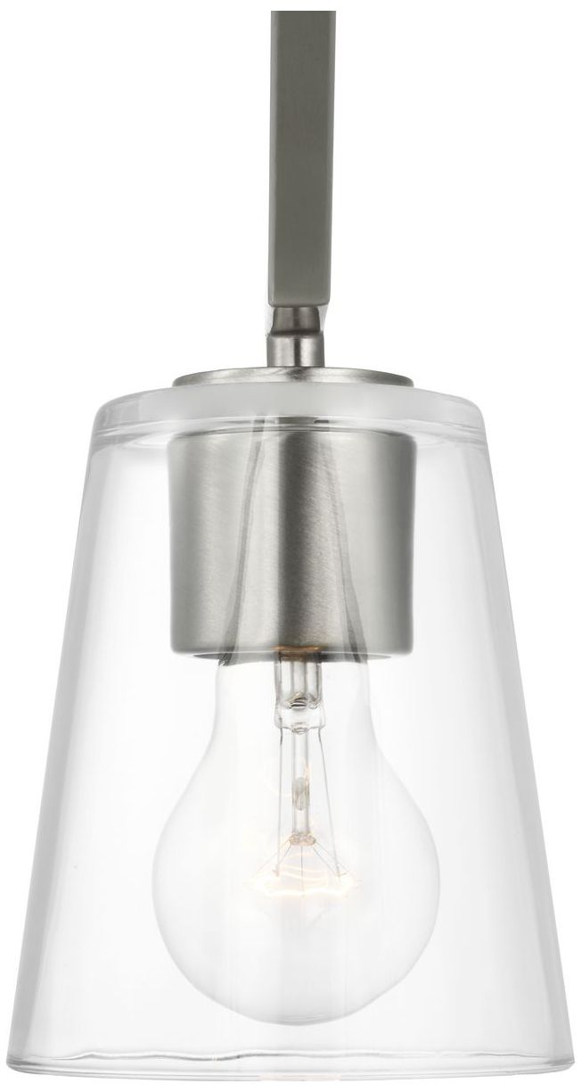 Vertex Collection Three-Light Clear Glass Convertible Chandelier