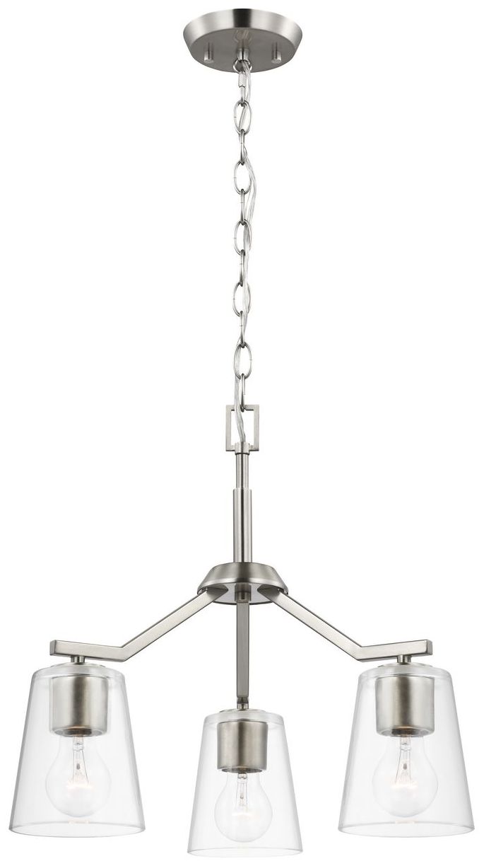 Image 3 Vertex Collection Three-Light Clear Glass Convertible Chandelier more views
