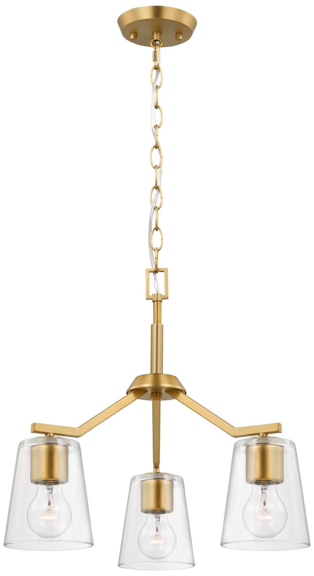 Image 3 Vertex Collection Three-Light Clear Glass Convertible Chandelier more views