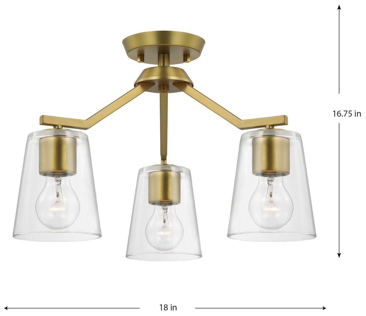 Image 4 Vertex Collection Three-Light Clear Glass Convertible Chandelier more views