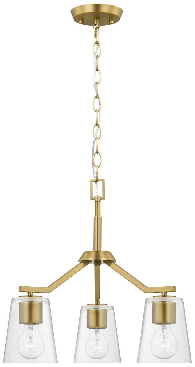 Image 5 Vertex Collection Three-Light Clear Glass Convertible Chandelier more views