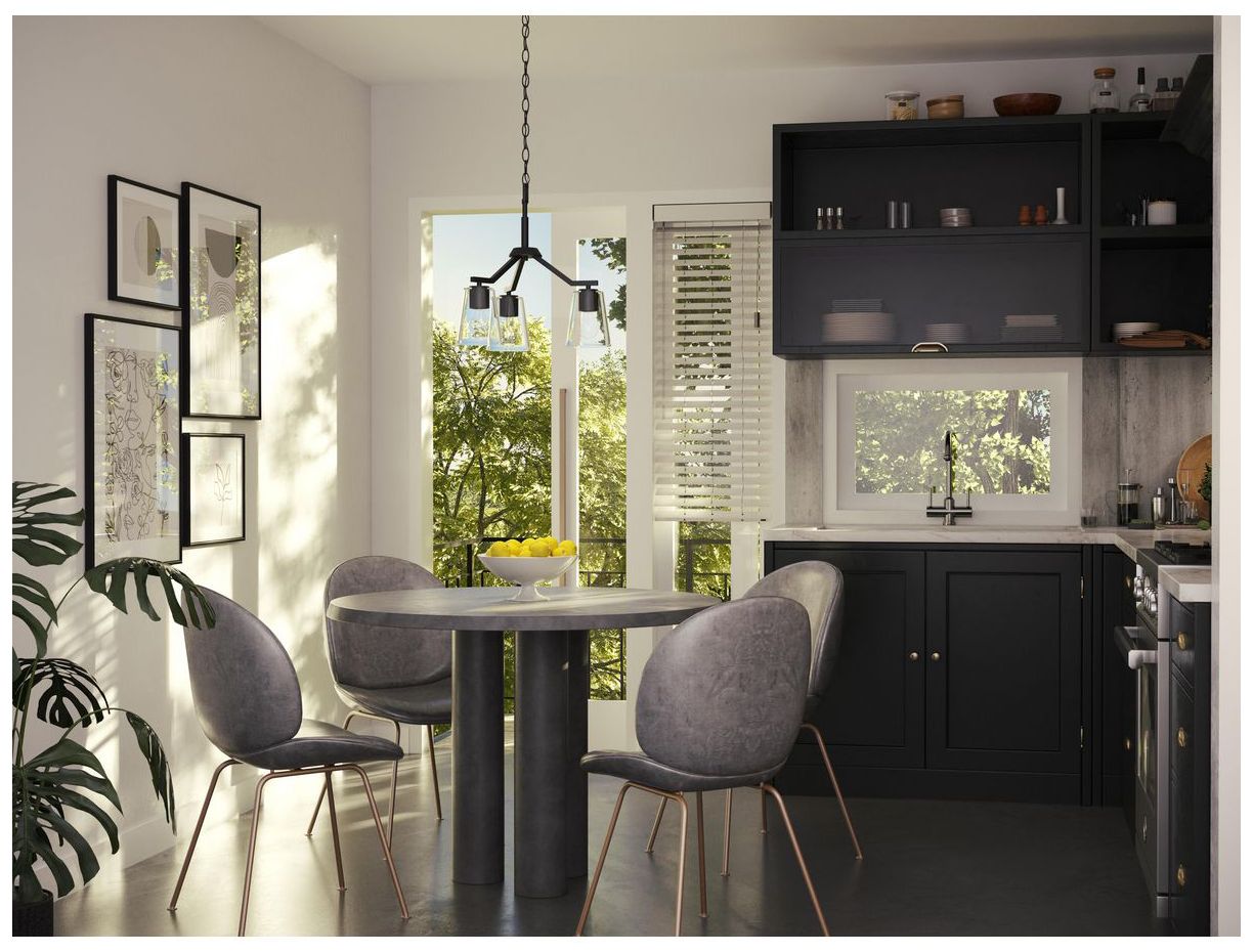Image 3 Vertex Collection Three-Light Clear Glass Convertible Chandelier more views