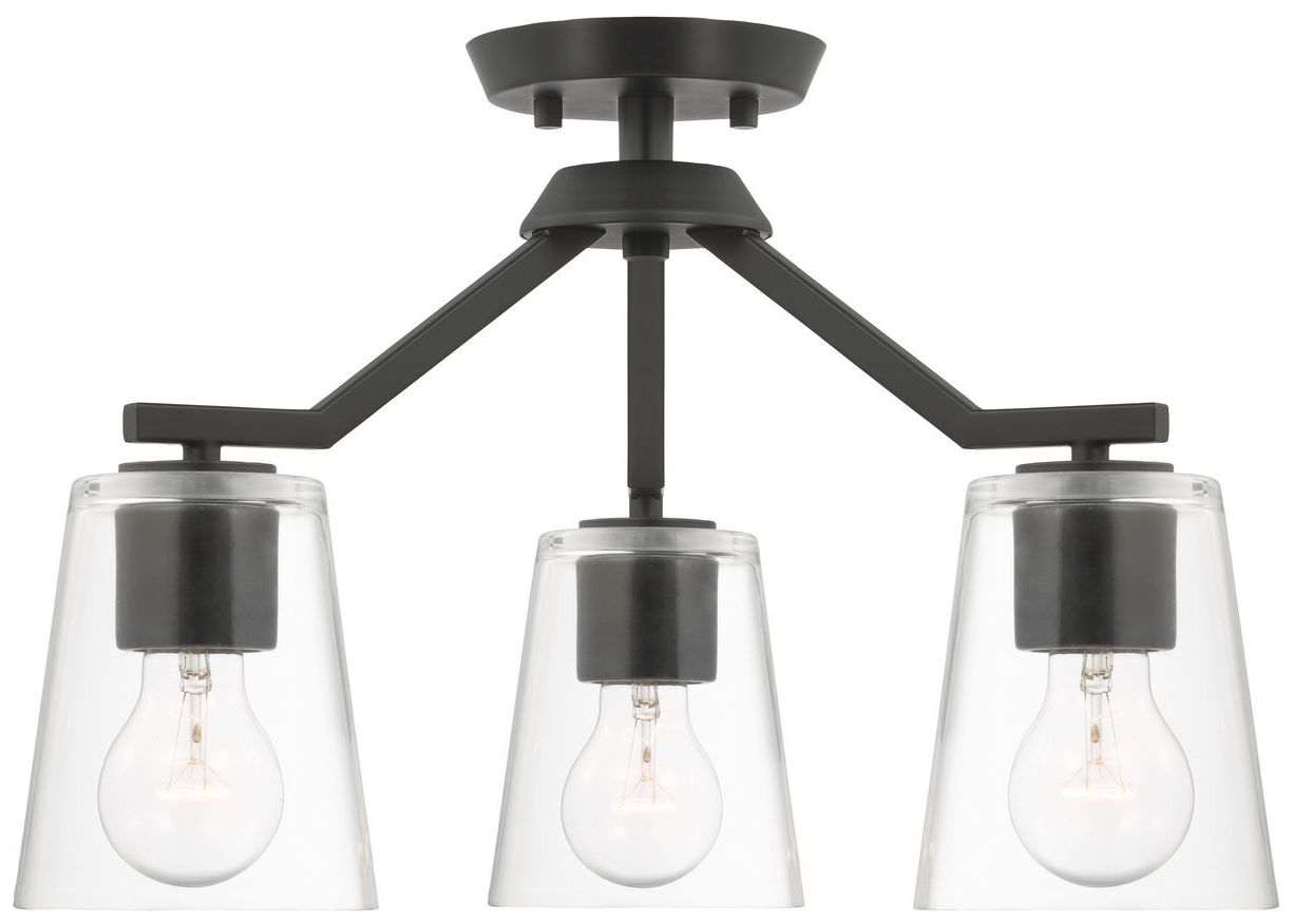 Image 6 Vertex Collection Three-Light Clear Glass Convertible Chandelier more views