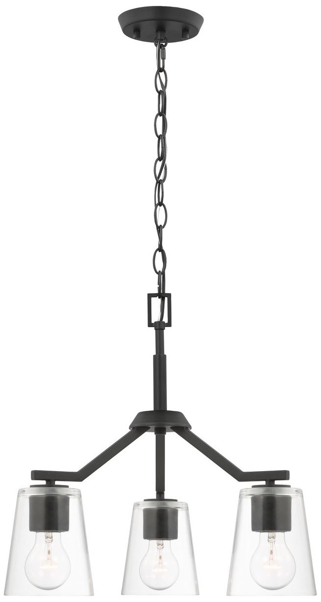 Image 7 Vertex Collection Three-Light Clear Glass Convertible Chandelier more views