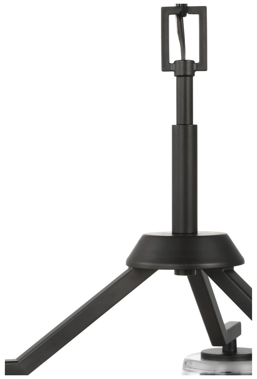 Vertex Collection Three-Light Clear Glass Convertible Chandelier