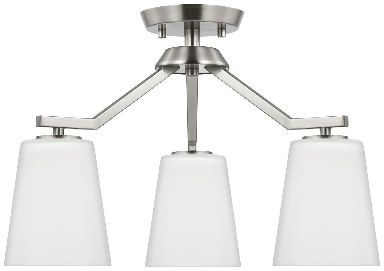 Image 5 Vertex Collection Three-Light Etched White Convertible Chandelier more views