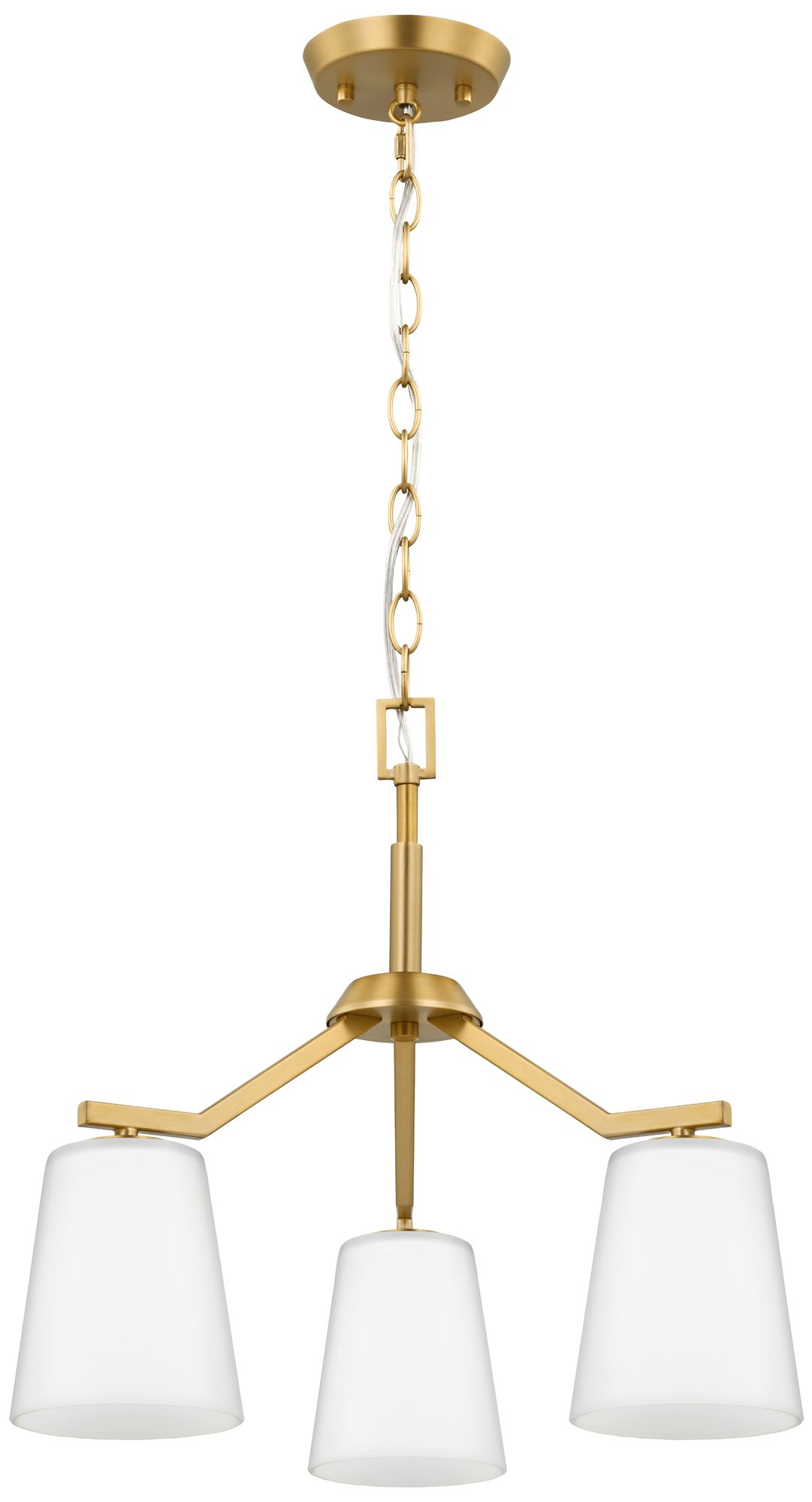 Image 3 Vertex Collection Three-Light Etched White Convertible Chandelier more views