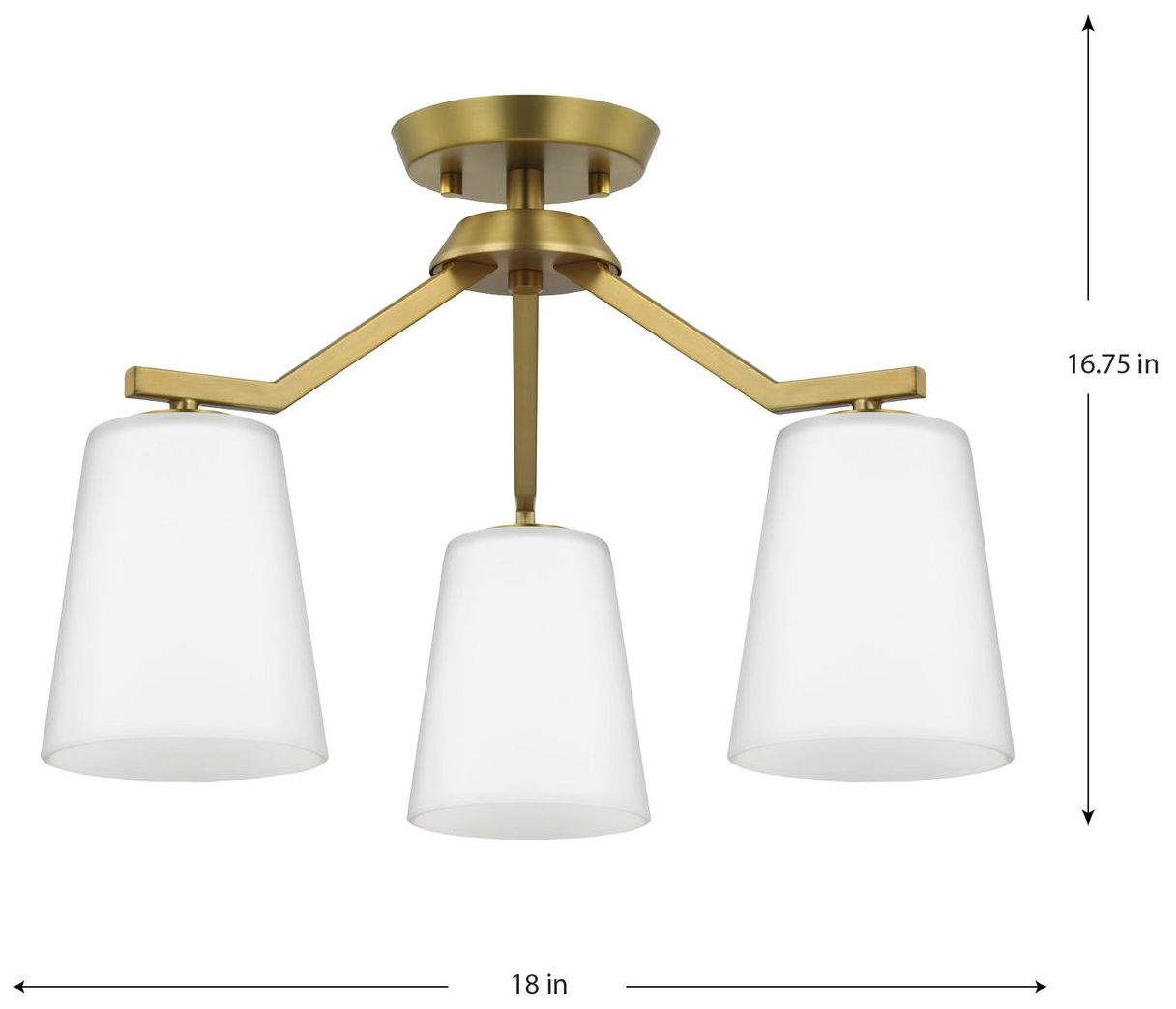 Image 4 Vertex Collection Three-Light Etched White Convertible Chandelier more views