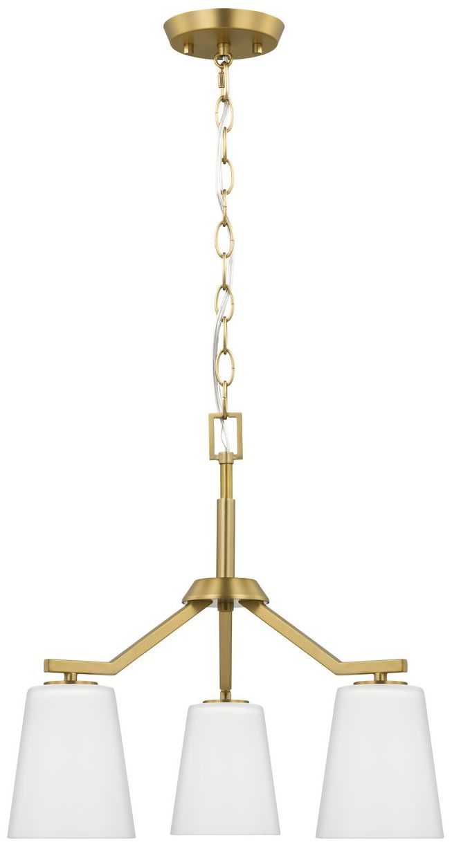 Image 6 Vertex Collection Three-Light Etched White Convertible Chandelier more views