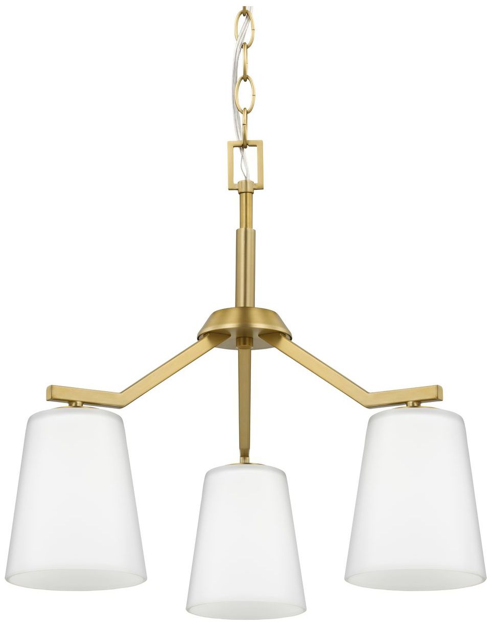 Vertex Collection Three-Light Etched White Convertible Chandelier