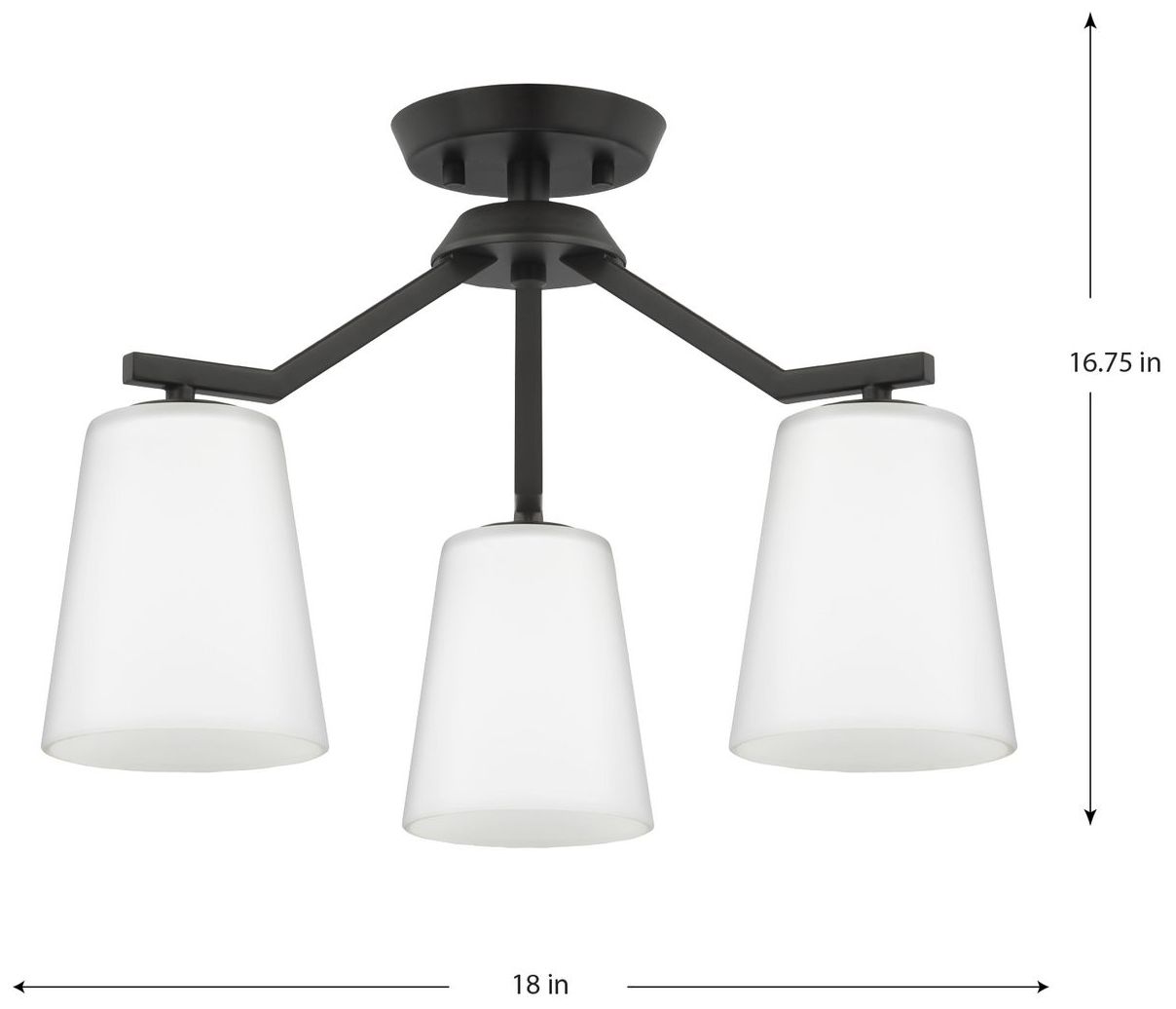 Image 4 Vertex Collection Three-Light Etched White Convertible Chandelier more views